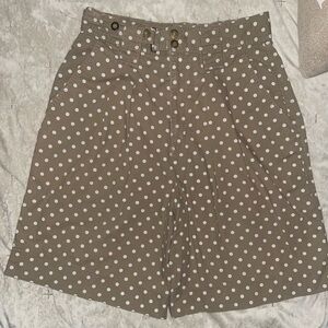 Y2K Outback Red Polka Dot Brown and White Bermudas